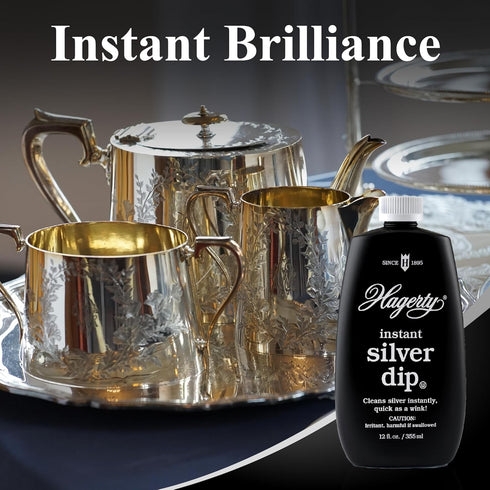 Hagerty Instant Silver Dip - Silver Cleaner and Heavy Tarnish Remover for Silverware, Sterling Jewelry, And All Silver Objects - Fast Acting, Made...