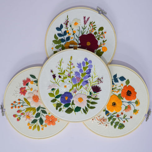 Bonroy 4 Sets Embroidery Kit for Beginners with Instructions,Cross Stitch Kits for Adults with Pattern,Needlepoint Kits for Adult Include Embroide...