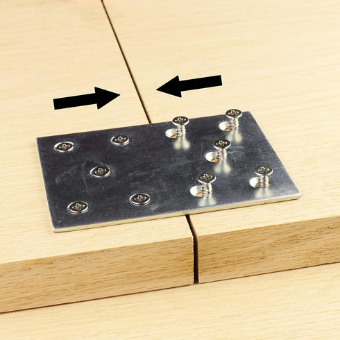Clamping Mending Plate | 4" x 3" | Straight Steel Bracket Brace Repair Tabletop, Panel Connector | Galvanized Wood Table Top, Connecting | Clamp F...
