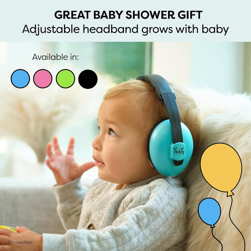 Baby Headphones for Noise Protection - 1 Count Blue Over-Ear - Adjustable Headband & Padded Earcups - Infant Noise Blocking Earmuffs & Toddler Ear...
