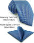 S&W SHLAX&WING Ties for Men with Pocket Square Blue Turquoise Necktie Set xl...