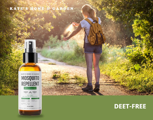Kate's Home & Garden Mosquito Repellent Spray for Body, Yard, Kids (4oz). Repels Mosquito & Insects Indoors, Outdoor, & Patio. Made in USA with Na...