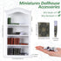 Poen 27 Pcs 1: 12 Scale Miniatures Dollhouse Books and a Wooden Bookcase Dollhouse Decoration Accessories 1: 12 Dollhouse Miniature Furniture 4 Fl...