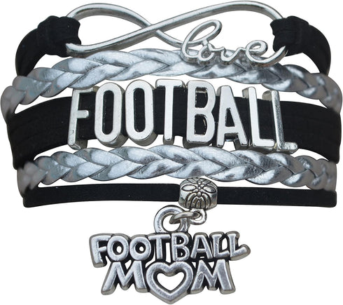 Infinity Collection Football Mom Jewelry, Football Mom Charm Bracelet- Gift for Football Player Moms...