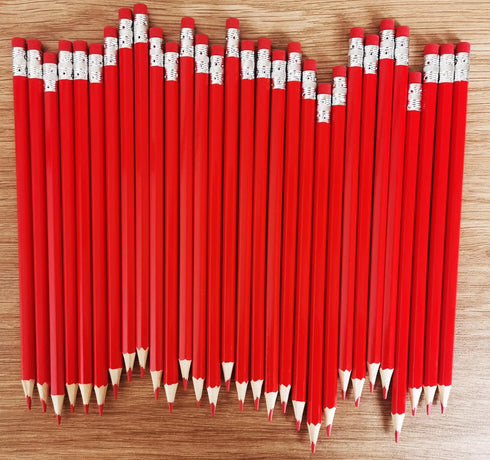 25pcs Checking Pencils advertising pencil Erasable Pre-Sharpened #2 HB with Eraser (Red)...