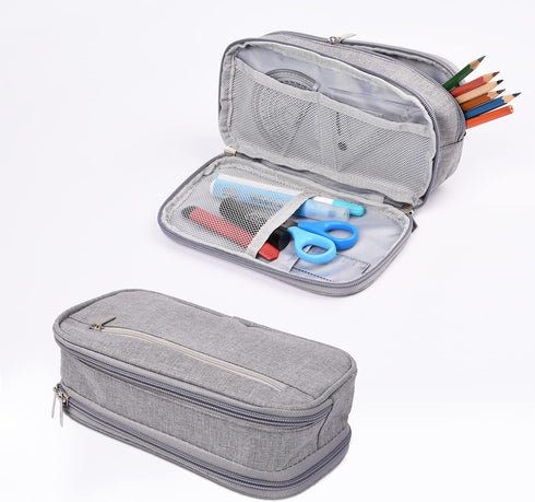 Pencil Case Large Capacity Pen Bag Big Stationery Storage Kit for Office Travel Cosmetic Pouch Arts and Crafts Supplies Organizer Multiple Compart...