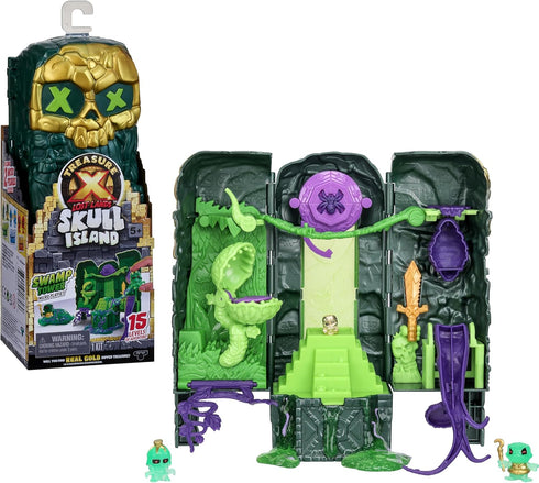 TREASURE X Lost Lands Skull Island Swamp Tower Micro Playset, 15 Levels of Adventure. Survive The Traps and Discover 2 Micro Sized Action Figures....