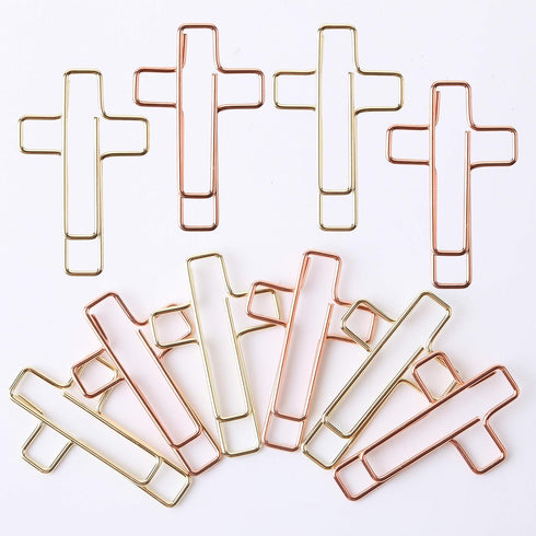 Mr. Pen- Cross Paper Clips, 35 Pack (Gold and Rose Gold Color), Bible Paper Clips, Journaling Paper Clips, Bible Study Supplies, Christian Journal...