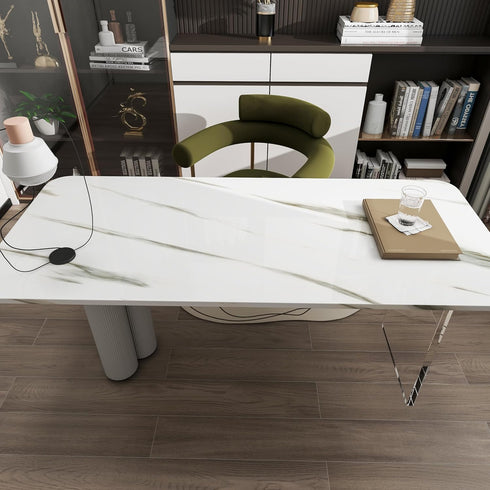 Glossy Marble White Peel and Stick Wallpaper Granite Contact Paper Self Adhesive and Removable Cover Surfaces Marble Paper 23.6" x118" for Counter...