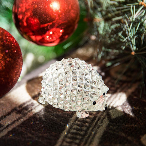 H&D HYALINE & DORA Cut Clear Crystal Hedgehog Animal Figurine Collection Glass Ornament...