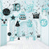 Sumind 30 Pcs Birthday Hanging Swirl Decorations, Teal Silver Black Blue Turquoise Happy Birthday Foil Swirls Ceiling Decor for Girls Sweet Decora...