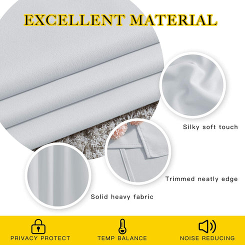 NICETOWN Greyish White Room Darkening Curtains - Window Treatment Thermal Insulated Grommet Panels/Drapes for Bedroom (2 Panels, 52 by 54)...