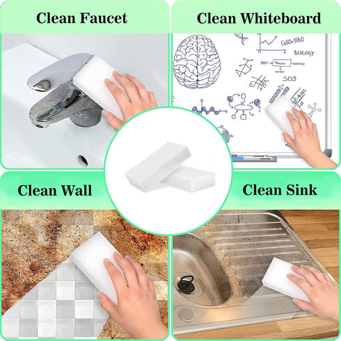 100/180 Pack Magic Sponge Eraser, Melamine Sponge Foam, Non-Scratch Kitchen Scrub Magic Sponge, Multi-Functional Household Cleaning Sponges for Di...