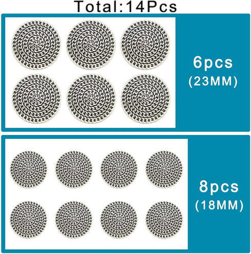 14 Pieces Metal Blazer Button Set, 18mm 23mm Silver Buttons for Blazers, Suits, Coats, Jackets...
