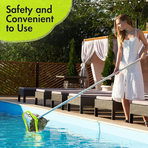 Pool Net, Pool Skimmer Net with Reinforced Frame, Large Capacity Pool Cleaning Net, Fine Mesh Pool Nets for Cleaning Leaves Pond Spa Inground Swim...