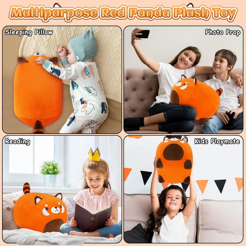 Red Panda Plush-16" Red Panda Plush Pillow Stuffed Animals, Orange Panda Plushie Cute Plushies Red Panda Anime Plush Pillows, Kawaii Panda Cuddle ...