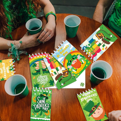 HOWAF 34 Pack St Patrick’s Day Pencils and Notebooks Set, St Patricks Day Stationery Supplies for Kids-St Patrick’s Day Wood pencils with Eraser S...