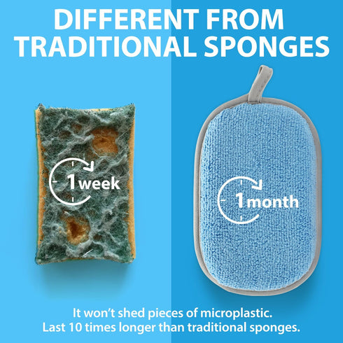 Sponges Kitchen Dish Sponge for Washing Dishes Cleaning Kitchen, All-Purpose, 6 Pack, Non Scratch, Rough Scrubbers Side for Non-Stick Cookware, So...