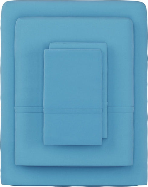 Bedford Home Series 1200 3 Piece Twin Sheet Set - Blue...