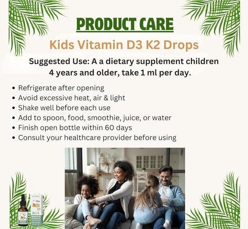 Go Healthy Kids Vitamins D3 K2 (MK-7), Child Vitamin D, Liquid Vegan D3 K2 Drops for Kids, Sugar-Free, Easy-to-Absorb, Children's Growth & Immune ...