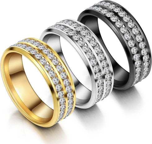 3 Pcs Men's Tie Ring Tie Clasp Necktie Ring for Neck Ties Solid Tie Tacks Accessories with Box for Xmas Wedding Jewelry Gift, gold, black, steel, ...