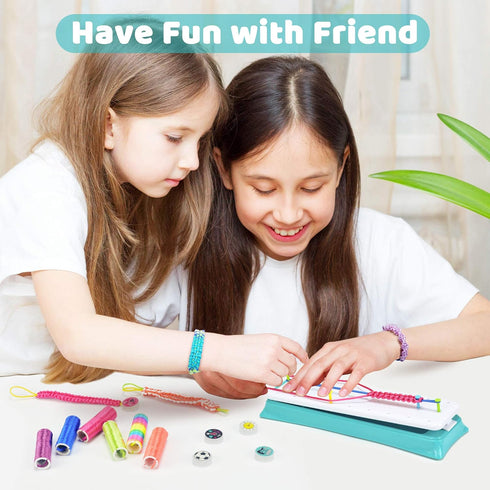 Friendship Bracelet Making Kit for Girls, DIY Braided Rope Kids Jewelry Making Kit Craft Toys for 6 7 8 9 10 11 12 Years Girls, Travel Activity Se...