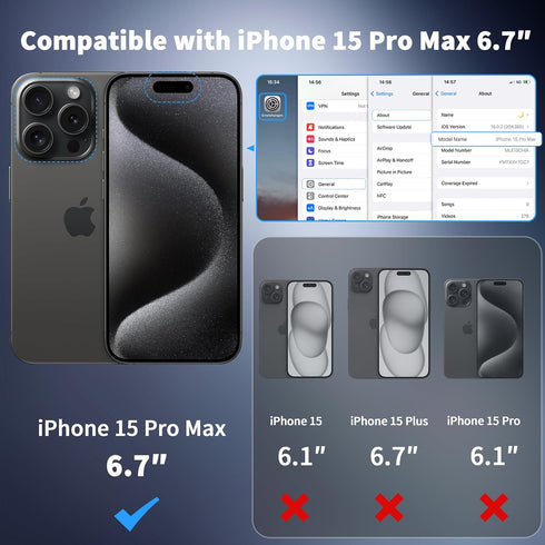 CACOE Magnetic Case for iPhone 15 Pro Max 2023 6.7 inch-Compatible with MagSafe & Magnetic Car Phone Mount,Anti-Fingerprint TPU Thin Phone Cases C...
