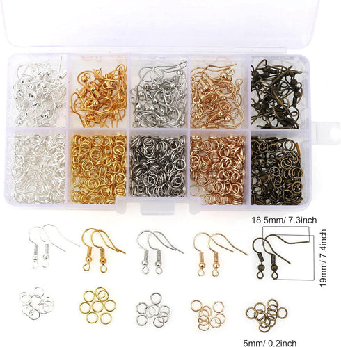 Allazone Earring Making Kit, 1479 PCS Earring Making Supplies Kit with Pliers, Earring Hooks, Earring Findings, Earring Posts, Earring Backs, Jump...