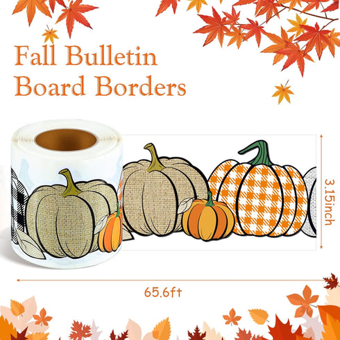65.6 ft Bulletin Board Borders Fall Bulletin Border Decoration Halloween Bulletin Board Borders Fall Classroom Decoration for Halloween Thanksgivi...