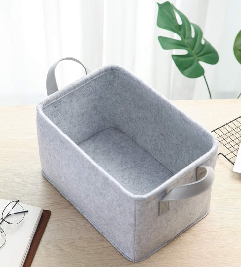 Collapsible Storage Basket with Carry Handles Felt Fabric Storage Bin Durable Organizer for Gift Toys Shoes Clothes Towels Nursery Home Laundry Of...