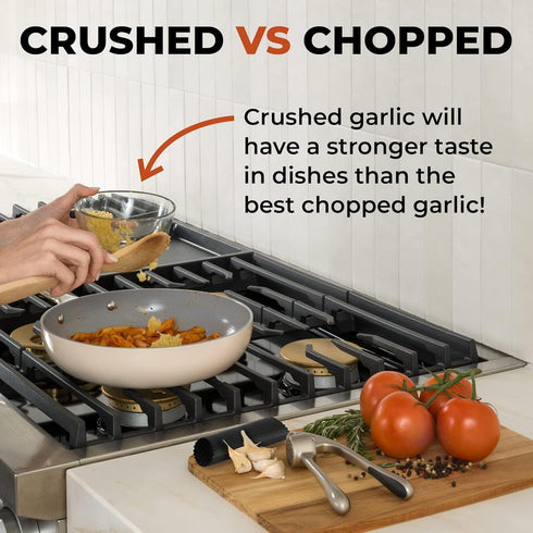 Zulay Kitchen Premium Garlic Press Set - Rust Proof & Dishwasher Safe Professional Garlic Mincer Tool - Easy-Squeeze, Easy-Clean with Soft, Ergono...
