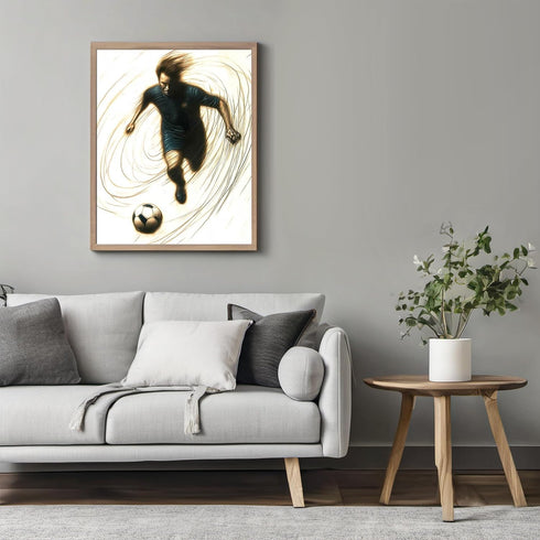 Posterizer 1 pcs-abstract Football-soccer player dribbling poster -3-Sports & Hobby Art Gifts for sports fans Decor for Home & Office- unframed wa...