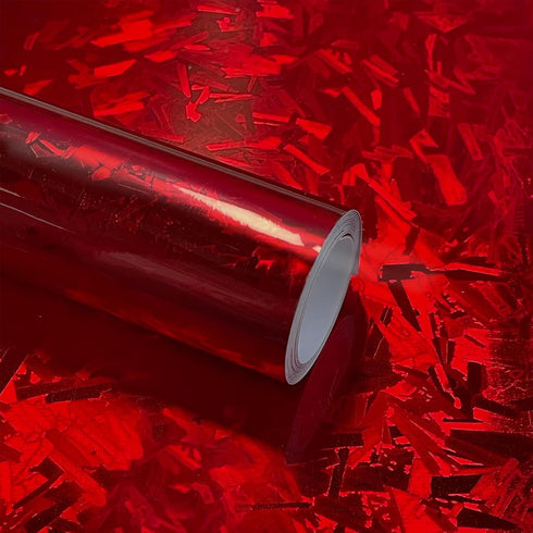 Lypumso Eletroplated Forged Carbon Fiber Vinyl Wrap, Gloss RedPlating Chrome Mirror Car Wrap Vinyl DIY Auto Sticker Decal Film Sheet with Bubble F...