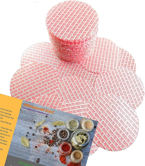 Pressure Sensitive Torque Activated Cap Seals Liners - 83mm (3.26") Made in USA - 50 PCS - for Wide Mouth Glass & Plastic Ball Mason Canning Jars ...