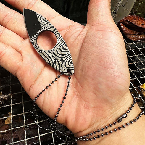 MINI Full Tang Neck Knife with Sheath/Necklace, Fixed Blade EDC Knife, 3" Small Tool Knife for Men Women, EDC Utility Knife Box Cutter...