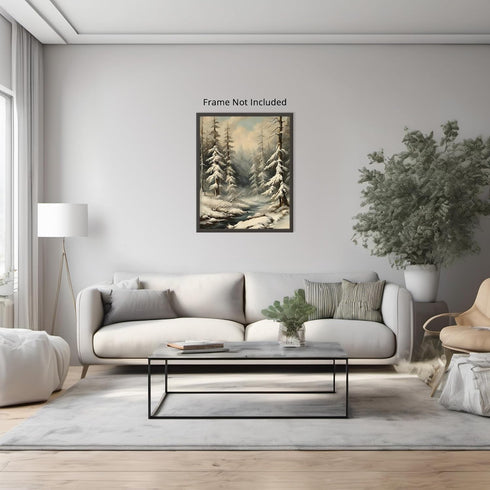 Posterizer 1 pcs-beautiful snowy scenary in winter -7-Landscape & Nature Art-GIft for Men Women Teens-Living Room Bedroom Decor- unframed wall art...