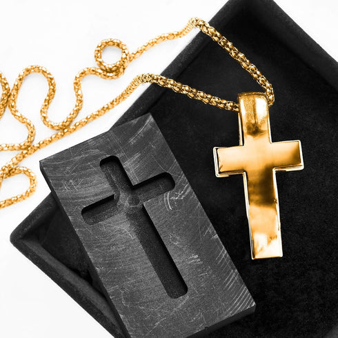 Skyley Cross Graphite Casting Ingot Mold Metal Refining Scrap Melting Casting Mould for Gold Silver Metal...