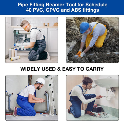 PVC Pipe Reamer with 3/8-Inch Hex Shaft - PVC Fitting Saver for Water Lines, Drain Lines, and Vent Lines - Plumbing Tool for Inside Pipe Cutting -...