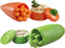 Hutzler Plastic Attack Snack containers, 2.6" x 7", Orange/Green...