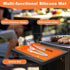 Silicone Griddle Tools Mat for Blackstone,Grill BBQ Caddy Utensils Holder, 3 in 1 Spatula Mat with Drip Pad,Blackstone Griddle Accessories,Orange...