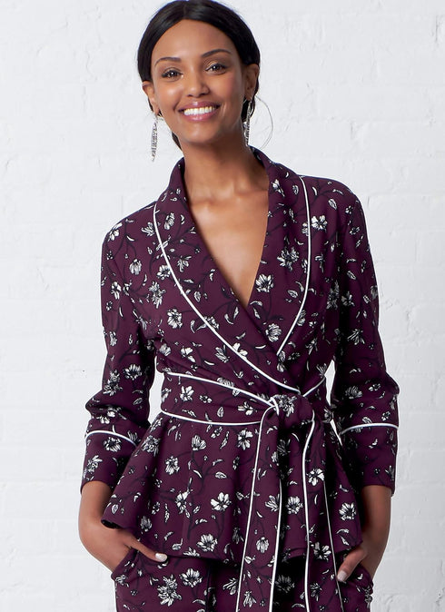 McCall Pattern McCall's Women's Pants, Belt, Robe, and Jacket, Sizes 4-14 Sewing Pattern, Plain...