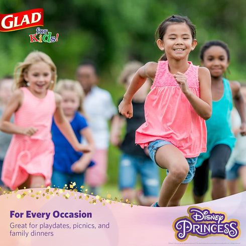 Glad for Kids Disney Princess 12oz Paper Bowls Disney Princess Paper Bowls, Kids Bowls, Kid-Friendly Paper Bowls for Everyday Use, 12oz Paper Bowl...