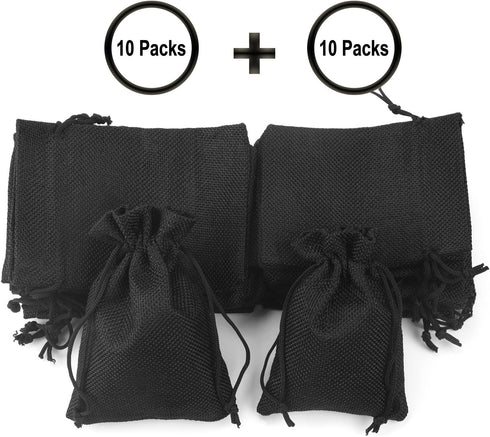 Burlap Drawstring Bags Set, 5.5 x 4 and 4.8 x 3.5, Sacks 20 for Small Favor, Gift, Treat, Goodie, Party, Jewelry, Little Sachet, Coffee Bean, Mini...