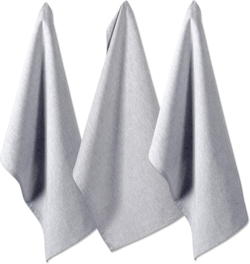 DII Cotton Kitchen Towel Set Lightweight & Fast-Drying Dish Towels, 20x30, Gray Chambray, 3 Piece...