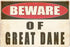 Rogue River Tactical Beware of Great Dane Dog Metal Tin Sign Yard Outdoor Warning Fence Sign Large 12x8...