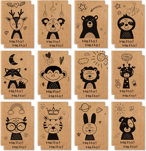 12 Pack Cute Animals Mini Notebooks for Kids Party Favors, A6 Small Notebooks for Girls Teens, Notebook Bulk for Class Prizes Bag Stuffer, Little ...