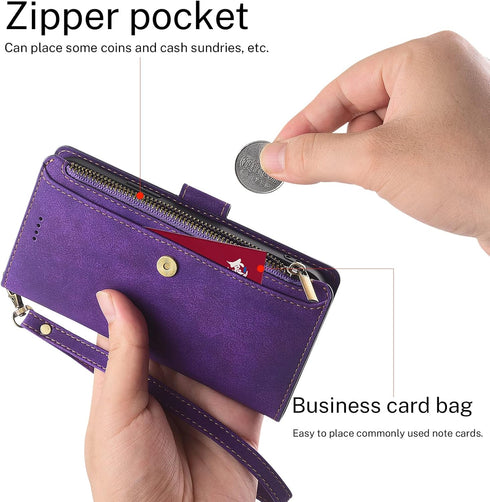 Antsturdy Samsung Galaxy S24 Wallet case with Card Holder for Women Men,Galaxy S24 Phone case RFID Blocking PU Leather Flip Shockproof Cover with ...