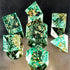 Unpainted Shimmery Sharp Edge DND Dice Set with Golden foil, Handmade 7 Piece Razor Edged Polyhedral RPG Dice Set for Role Playing Games...
