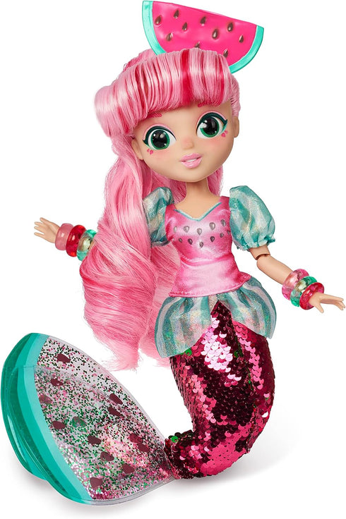 Sunny Days Entertainment Fidgie Friends Watermellow – Mermaid with Flip Sequin Tail | 10.5 Inch Fashion Doll with Fidgets | Sensory Toys for Kids...