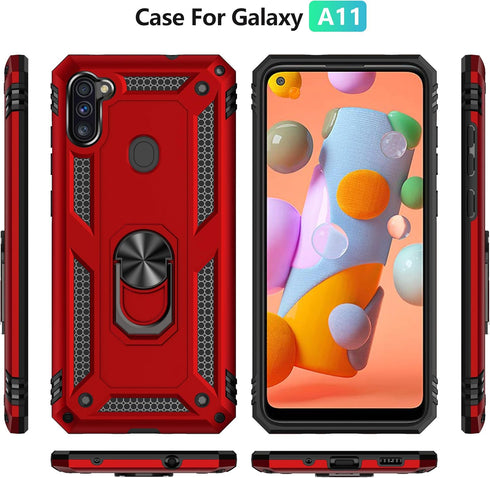Samsung A11 Case,Galaxy A11 Case, Military Grade Heavy Duty Armor Protection Phone Case Cover with HD Screen Protector Magnetic Ring Kickstand for...